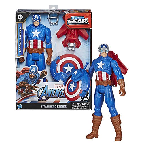 Marvel Avengers Titan Hero Series Blast Gear Capitan America Giocattolo 30 cm