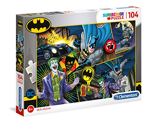 Clementoni – 25708 – Supercolor-Puzzle – Batman – 104 Teile – hergestellt in Italien, Ji