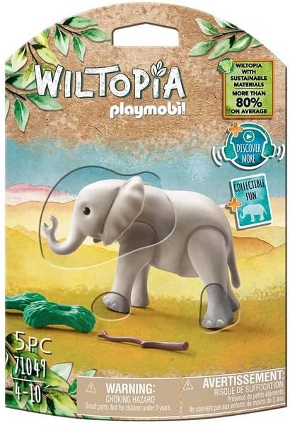 Playmobil 71049 Wiltopia Junger Elefant, Tierspielzeug, für Kinder 4-10, nachhaltig