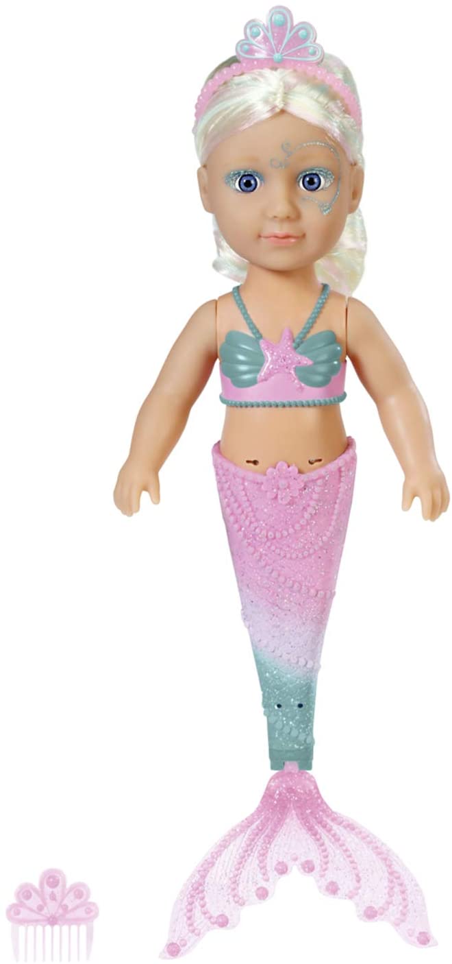 BABY born Little Sister Mermaid 46 cm Puppe – einfach für kleine Hände, kreatives Spielen fördert Empathie und soziale Fähigkeiten, für Kleinkinder ab 3 Jahren – inklusive Puppe, Tiara und Kamm