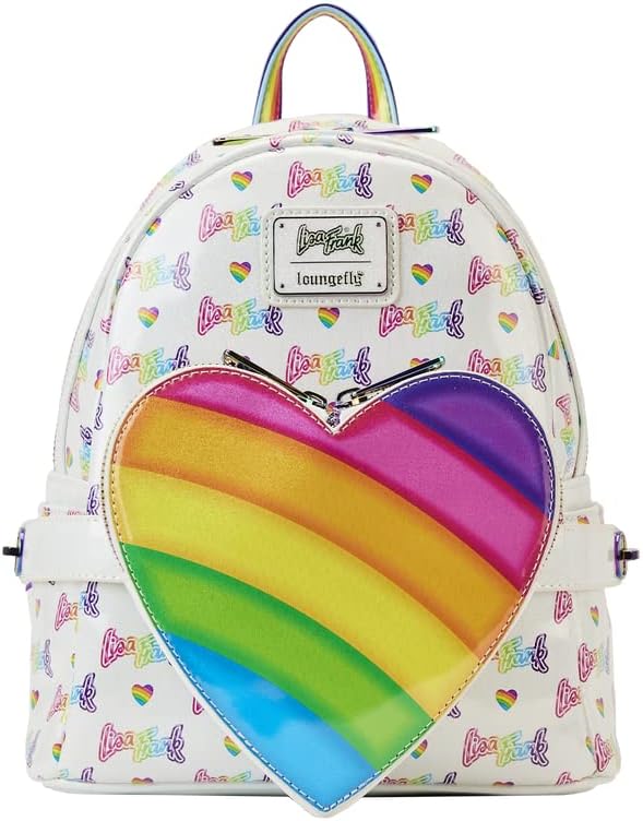 Loungefly Lisa Frank Logo Heart Rainbow Mini-Rucksack