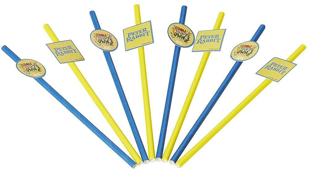 Smiffys Officially Licensed Peter Rabbit Movie Tableware Party Straws x8