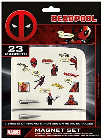 Marvel MS65084 Deadpool Set mit 23 Magneten (Comic), mehrfarbig, 18 x 24 x 0,3