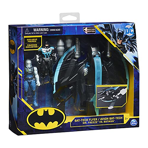 Batman Bat-Tech Flyer mit exklusiven 4-Zoll-Actionfiguren von Mr. Freeze und Batman