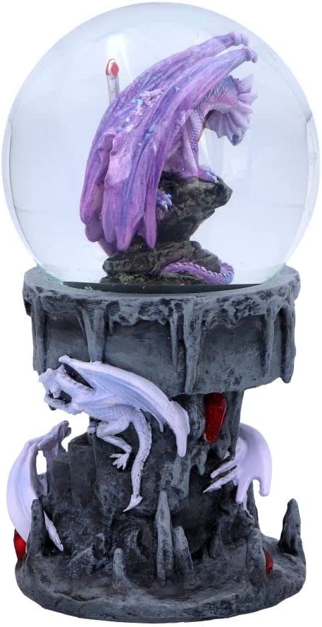 Nemesis Now Anne Stokes Dragon Mage Snowglobe Shaker, Polyresin, Purple