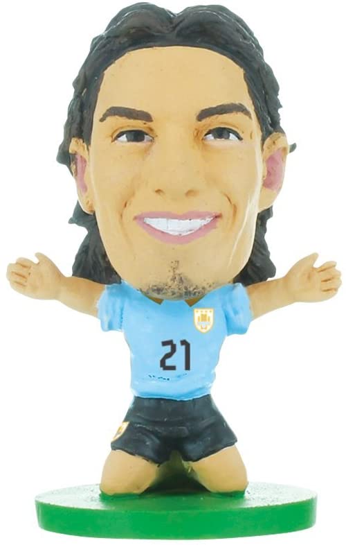 Figurine SoccerStarz Uruguay International mettant en vedette Edinson Cavani dans le kit d&#39;accueil de l&#39;Uruguay - Blister