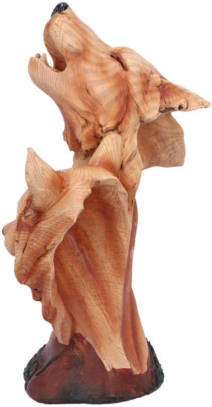 Nemesis Now Natural Call Howling Wolf Wood Effect Bust, Polyresin, One Size