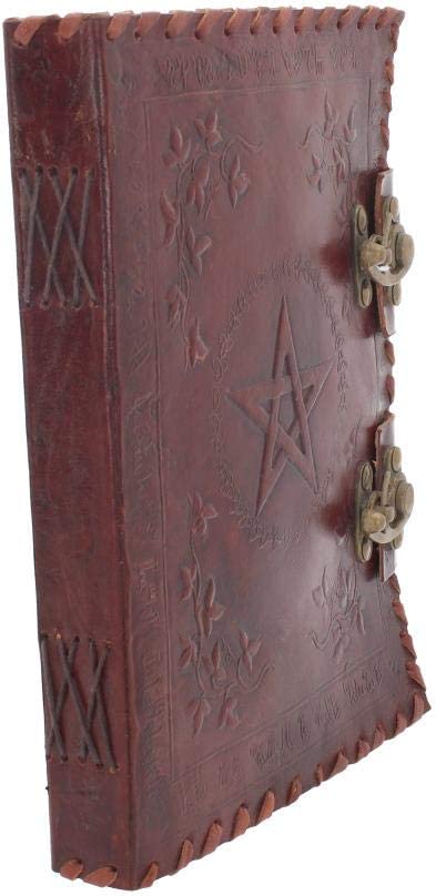 Nemesis Now Small Book of Shadow Leather Journal With Lock 27cm Brown