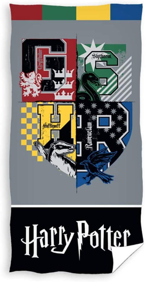 Harry Potter Strand-Badetuch mit Emblem, 70 x 140 cm, 100 % Baumwolle