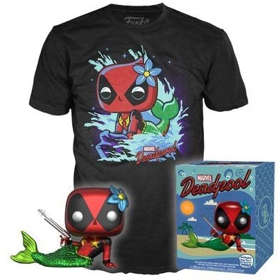 Pop Marvel Collectors Box: Metallic Deadpool Mermaid T-Shirt (Klein)