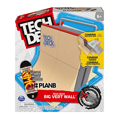 Tech Deck, Big Vert Wall X-Connect Park Creator, Customisable and Buildable Ramp Set with Exclusive Fingerboard, Kids’ Toy for Boys and Girls Ages 6 and up