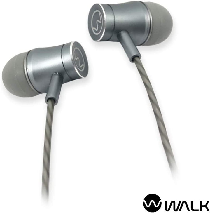 Walk Audio Wired Ohrhörer aus silbernem Metall