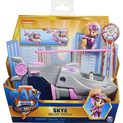 PAW Patrol, Skye’s Deluxe Movie Transforming Toy Car with Collectible Action Figure, Kids’ Toys for Ages 3 and up