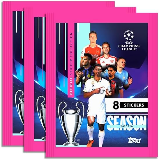 Topps UEFA Champions League Stickers - Mega Booster Pack (10 packets/80 Stickers