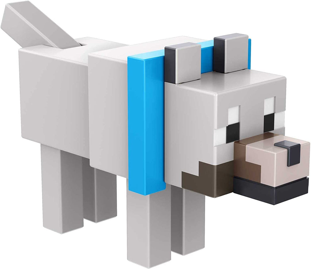 Minecraft Build Wolf Actionfigur, 3,25 Zoll, mit 1 Build-a-Portal-Teil und 1 Zubehör