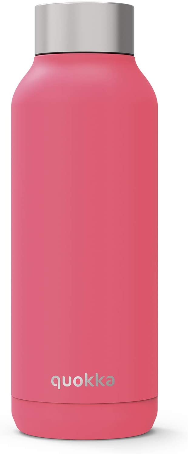 Quokka Solid – Brink Pink 510 ml Edelstahl-Wasserflasche – isolierte, doppelwandige Isolierflaschen, Getränkeflasche hält 12 Stunden heiß und 18 Stunden kalt – auslaufsicher – BPA-frei