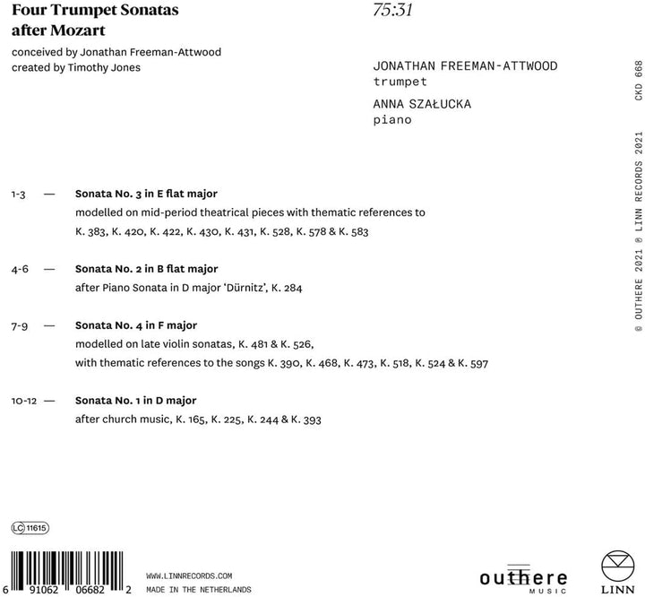 Jonathan Freeman-Attwood – Vier Trompetensonaten nach Mozart [Audio-CD]