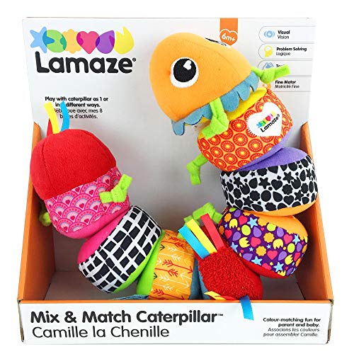 Lamaze Mix &amp; Match Caterpillar Weiches Kuscheltier für Babys, Babys Aktivität Sortieren