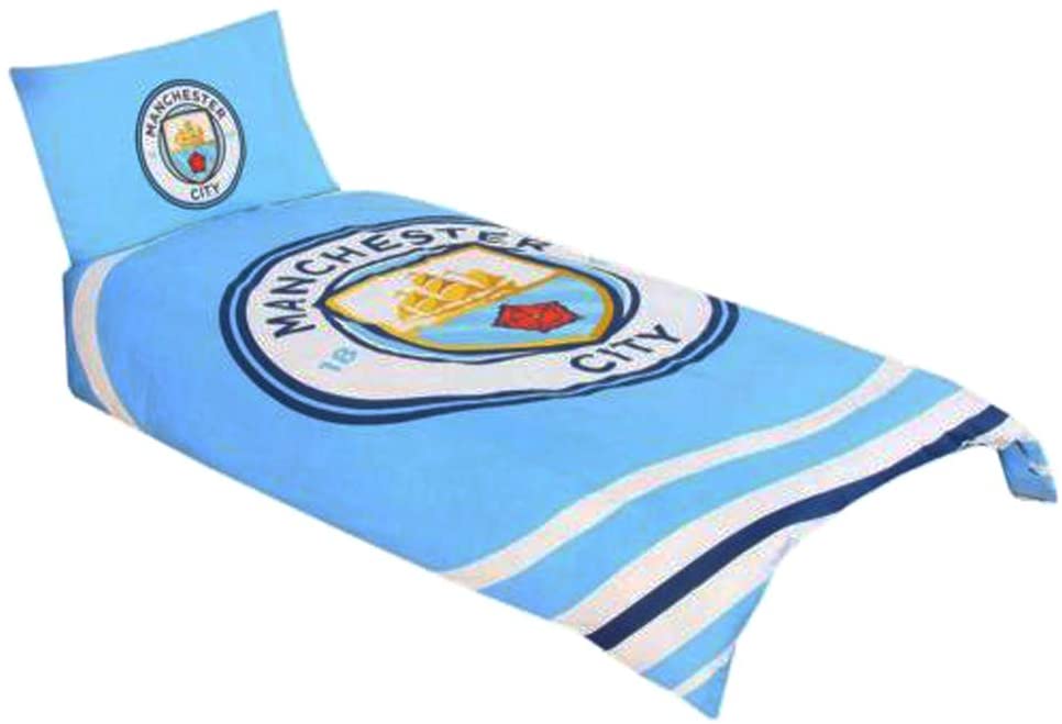 Manchester City FC Pulse Einzel-Bettbezug- und Kissenbezug-Set