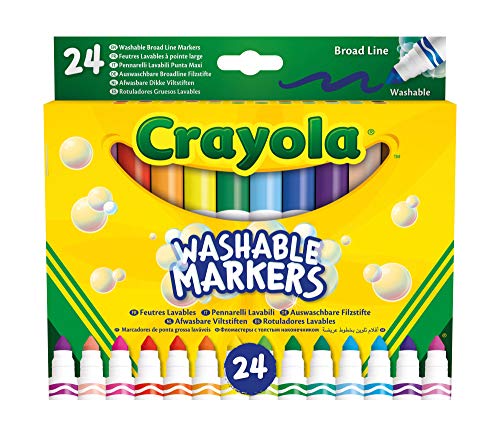 Crayola 24 waschbare Markerstifte mit feiner Spitze, sortiert, für Schule und Freizeit, farbig, Maxi