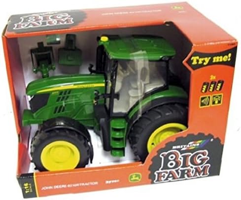 Britains John Deere Kids Big Farm 1:16 John Deere 6210R Tractor Toy, Collectable Farm Set Toy Tractor for Children