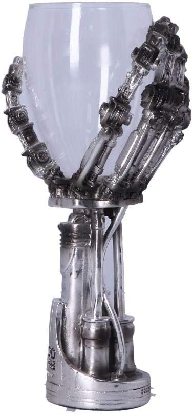 Nemesis Now B1457D5 Terminator-Handkelch, 19 cm, Silber, Harz mit Edelstahl
