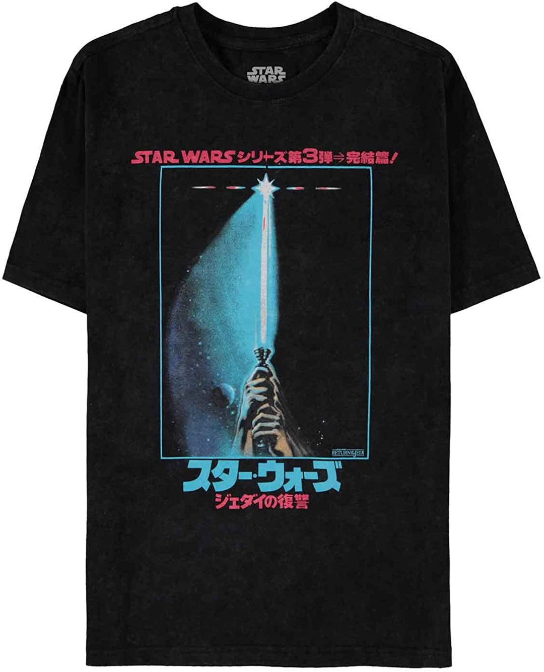 Star Wars Herren- und Jungen-Kurzarm-T-Shirt mit normaler Passform, Schwarz, XL
