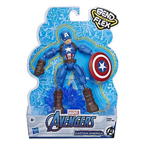 Juguete de acción Marvel Avengers Bend And Flex, figura flexible del Capitán América de 15 cm