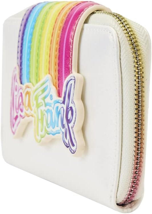 Loungefly Lisa Frank Regenbogen-Logo-Geldbörse mit Reißverschluss, Mehrfarbig, Einheitsgröße, Geldbörse/Brieftasche mit umlaufendem Reißverschluss