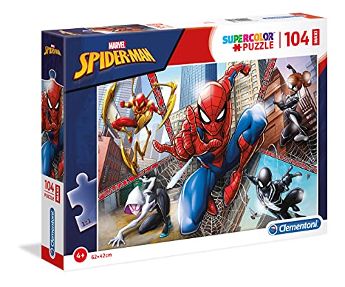 Clementoni – 23734 – Supercolor-Puzzle für Kinder – Spider Man – 104 Teile Maxi