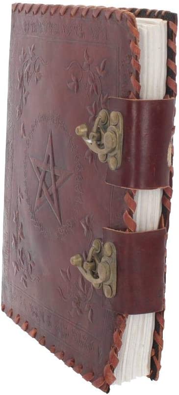 Nemesis Now Small Book of Shadow Leather Journal With Lock 27cm Brown