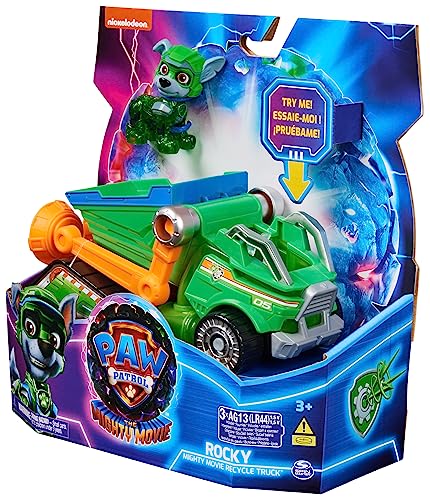 Paw Patrol: The Mighty Movie Spielzeug-Recycling-Lastwagen mit Rocky Mighty Pups Action F