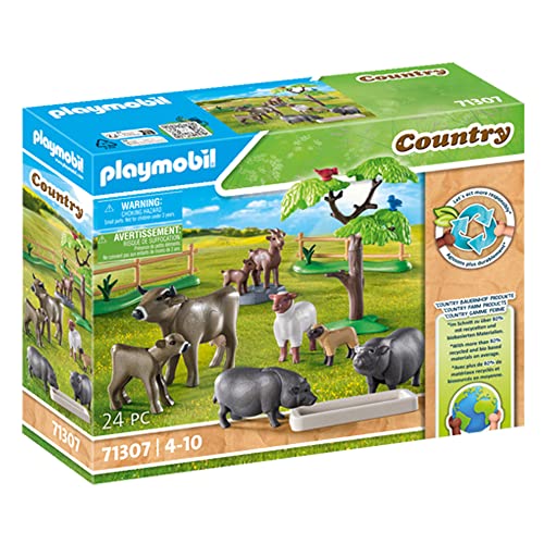Playmobil 71307 Country Farm II Nutztiere, Bio-Bauernhof, nachhaltiges Spielzeug für
