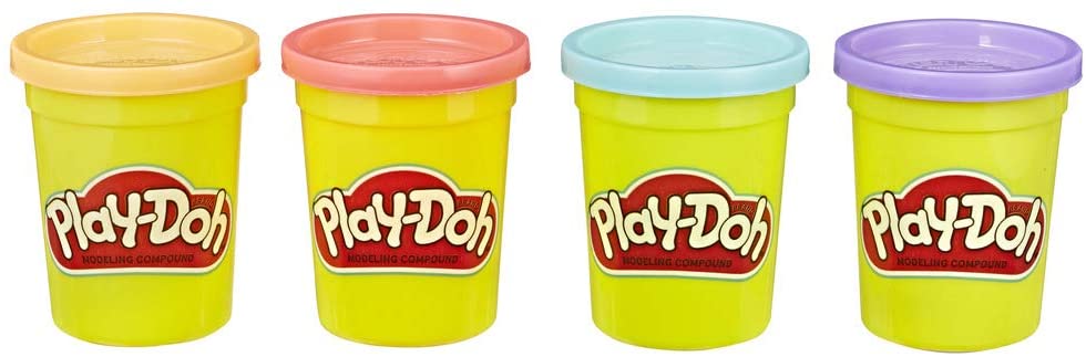 Play Doh 4er-Pack mit süßen, ungiftigen Farben für Kinder ab 2 Jahren 4 Unzen Dosen
