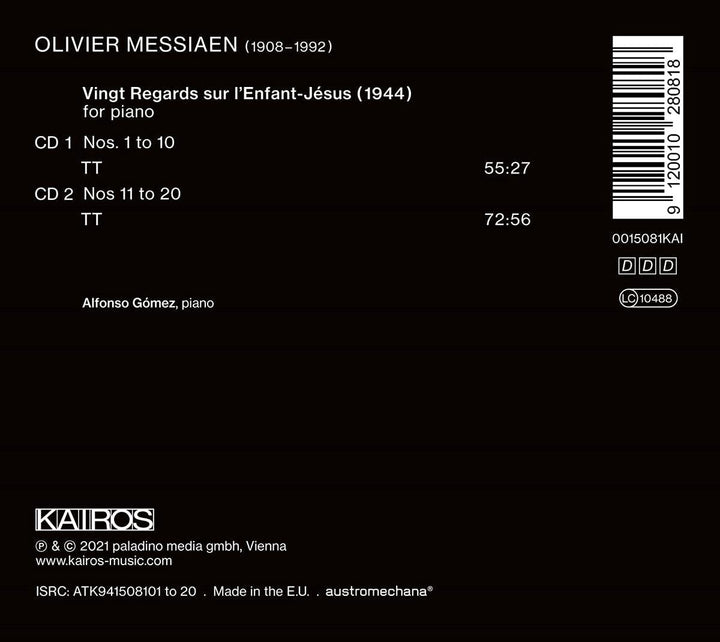 Alfonzo Gomez - Olivier Messiaen: Vingt Regards Sur L Enfant-Jesus [Audio CD]