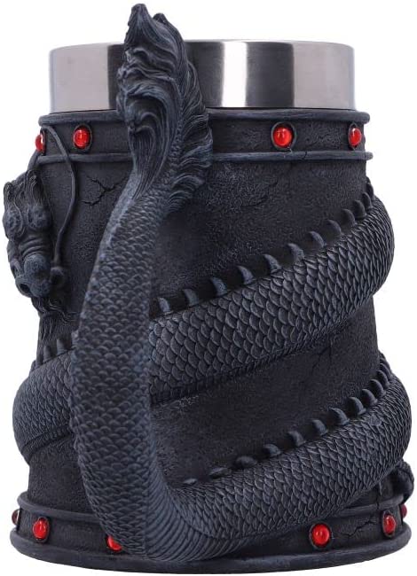 Nemesis Now Dragon Coil Tankard, Grey, 16cm