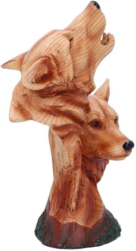Nemesis Now Natural Call Howling Wolf Wood Effect Bust, Polyresin, One Size