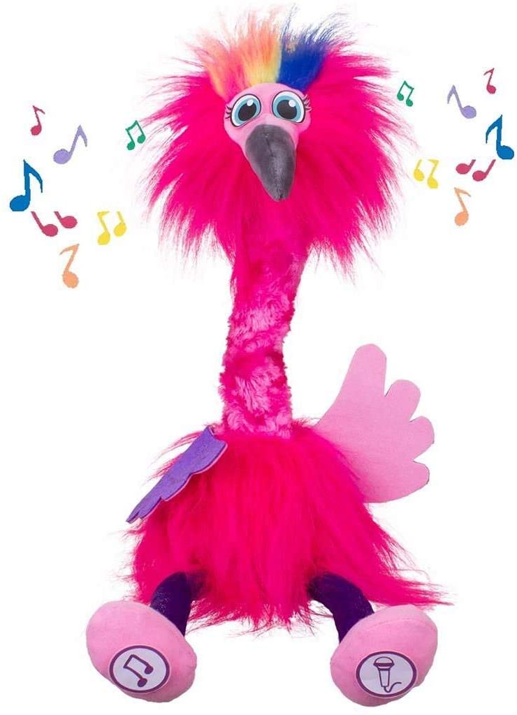 Sassimals Fossi Flamingo Hilarisch dansspeeltje praat terug Wiggles danst als een gek! Speel je woorden met een grappige stem