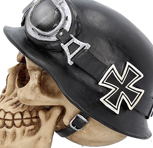 Nemesis Now Eisernes Kreuz Totenkopf Figur 17cm Elfenbein