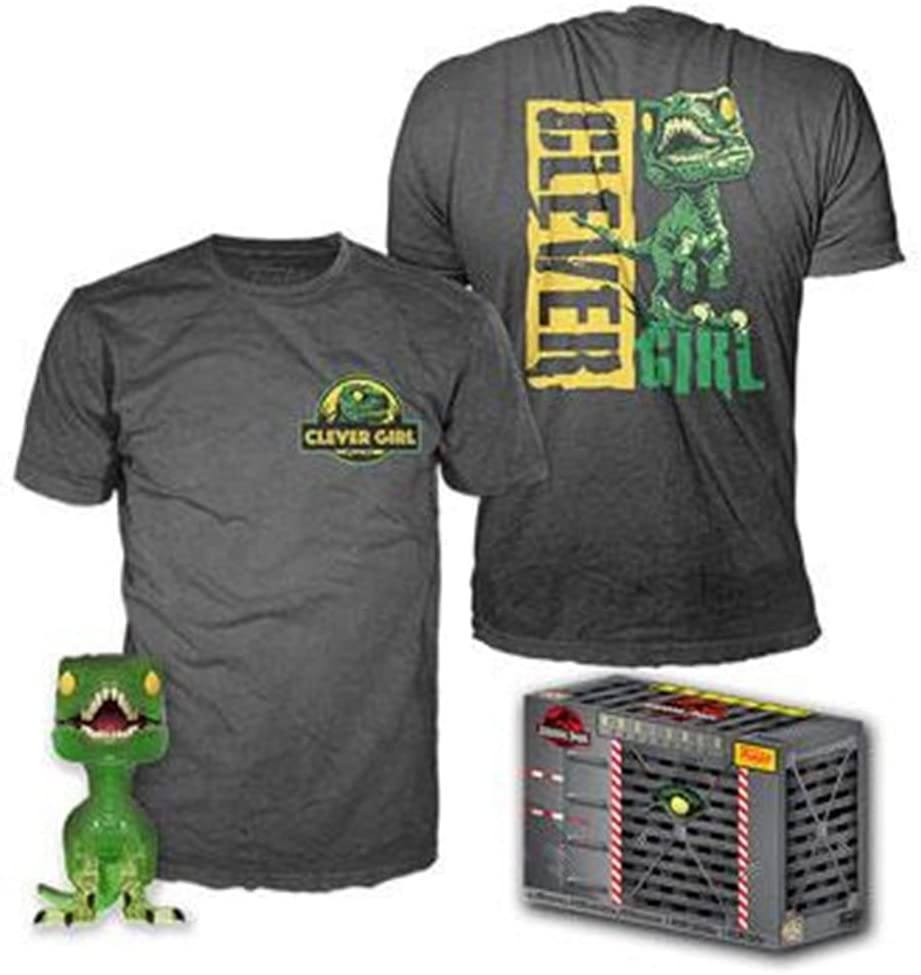 Funko POP! &amp; Tee - Jurassic Park - Velociraptor Größe L, Schwarz