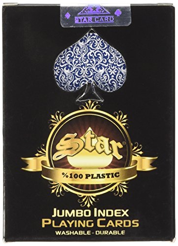 Staroyun 1030653 Star Poker Jumbo-Spielkarte aus Kunststoff, mehrfarbig