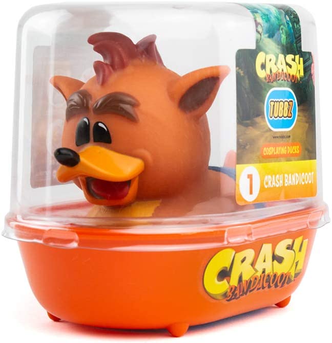 TUBBZ Crash Bandicoot Crash-Sammlerfigur aus Gummiente – Offizielle Crash Bandicoot-Ware – Einzigartiges Sammler-Vinylgeschenk in limitierter Auflage