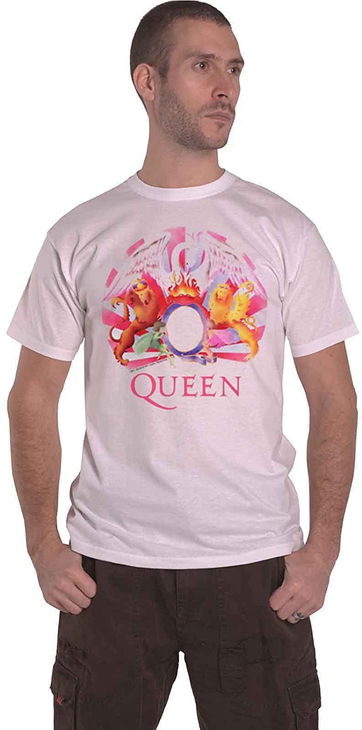 Queen Amplified Collection - Night at The Opera Men T-Shirt Off White L, 100% Co