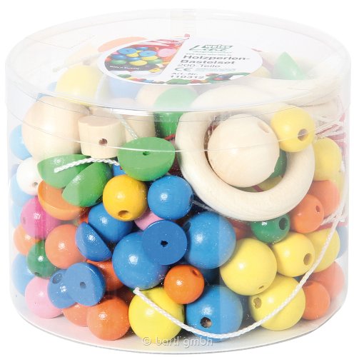 Weiss Natur Pur Weiss Natur PurB110312 200 Pieces Wooden Bead Kit, Multi Colour