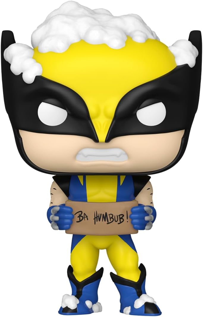 Funko POP! Marvel: Holiday - Wolverine With Sign - Collectable Vinyl Figure