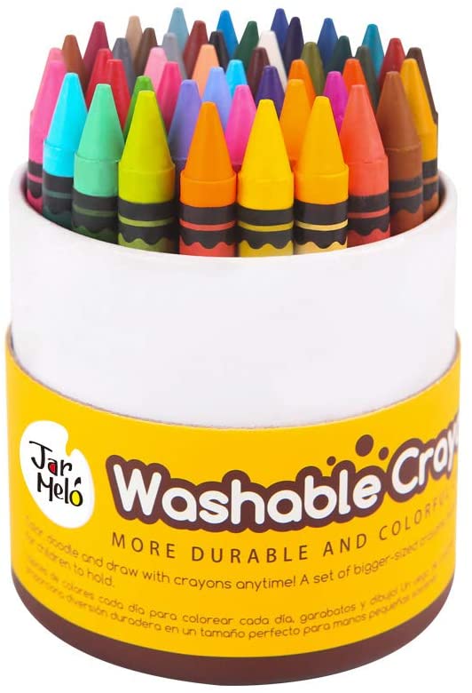 Ensemble de crayons lavables Jar Melo pour enfants - 48 crayons colorés non toxiques
