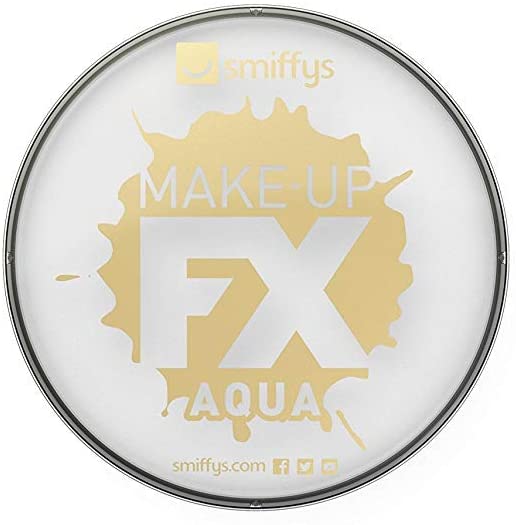 Smiffys Make-Up FX Aqua Gesichts- und Körperfarbe auf Wasserbasis, 16 g – Weiß