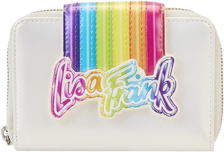 Loungefly Lisa Frank Regenbogen-Logo-Geldbörse mit Reißverschluss, Mehrfarbig, Einheitsgröße, Geldbörse/Brieftasche mit umlaufendem Reißverschluss
