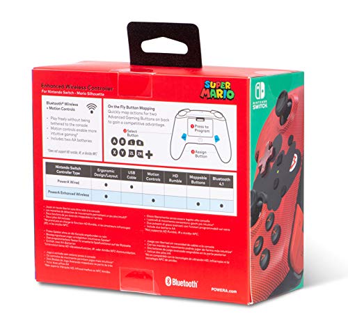 Mando inalámbrico mejorado PowerA - Mario Silhouette - Nintendo Switch