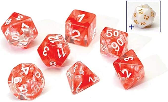 Sirius Dice Red Cloud Translucent Resin Polyhedral Set (224248)